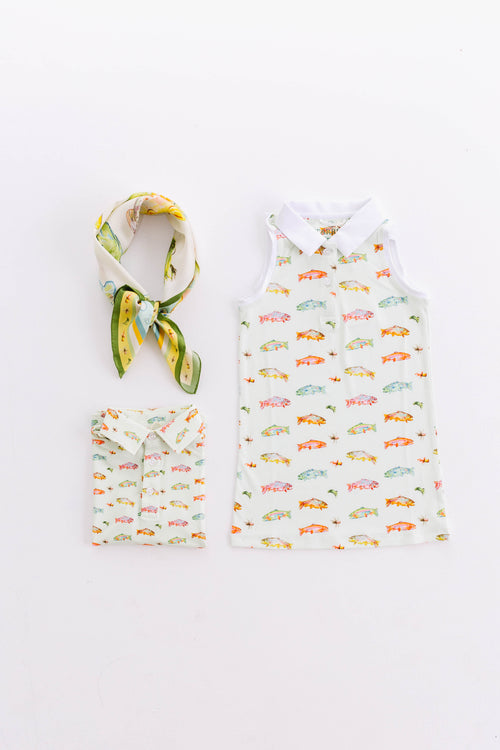 Girl's Polo Dress- Gone Fishin'