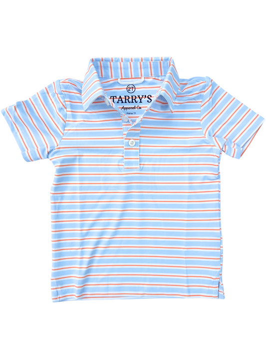 Performance Polo- Orange & Blue