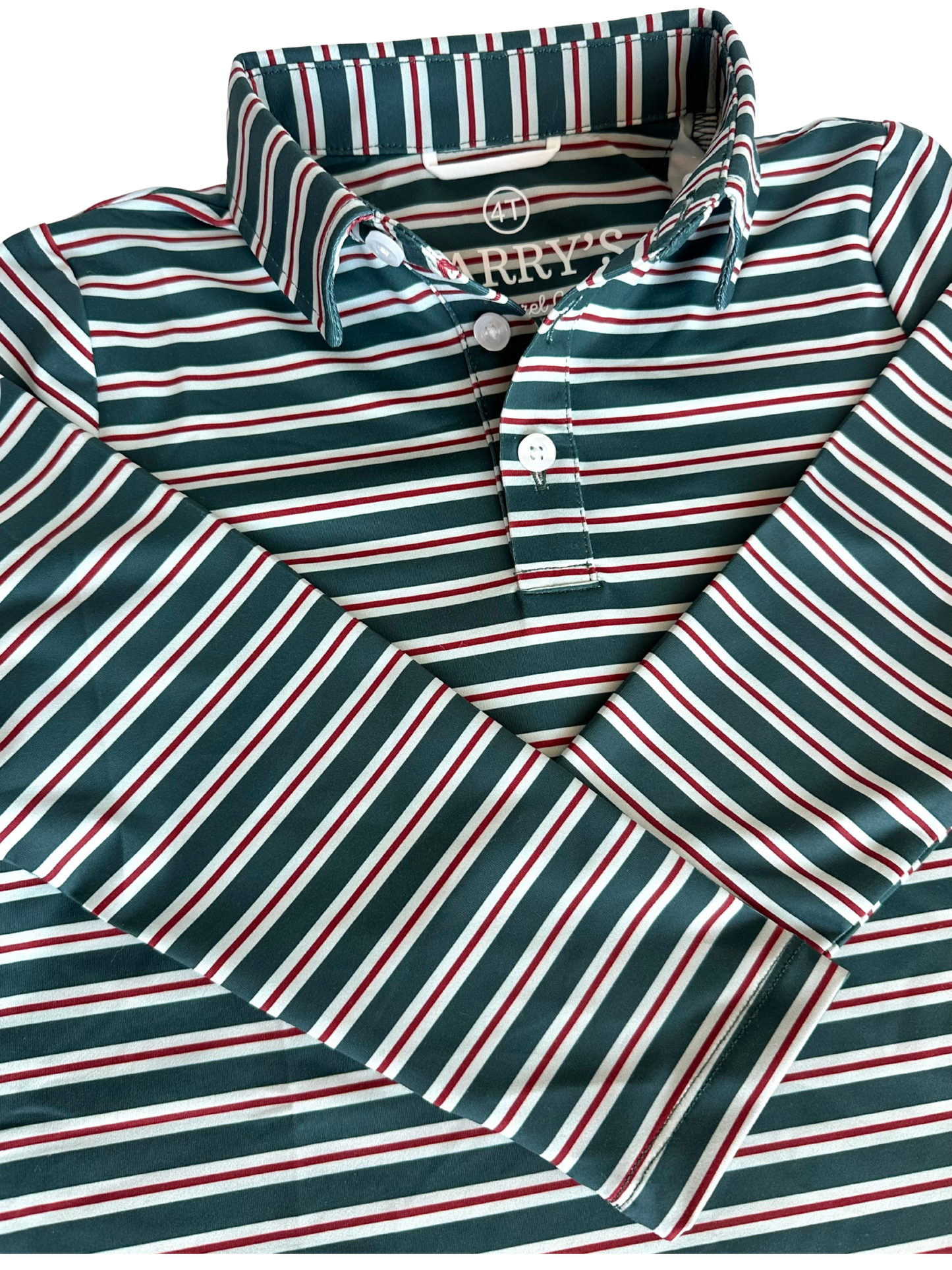 Performance Polo- Christmas Stripe Long Sleeve