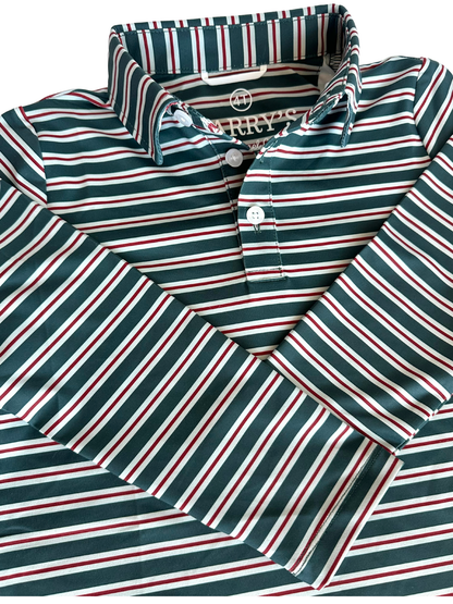 Performance Polo- Christmas Stripe Long Sleeve