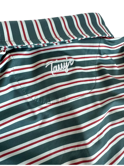 Performance Polo- Christmas Stripe Long Sleeve
