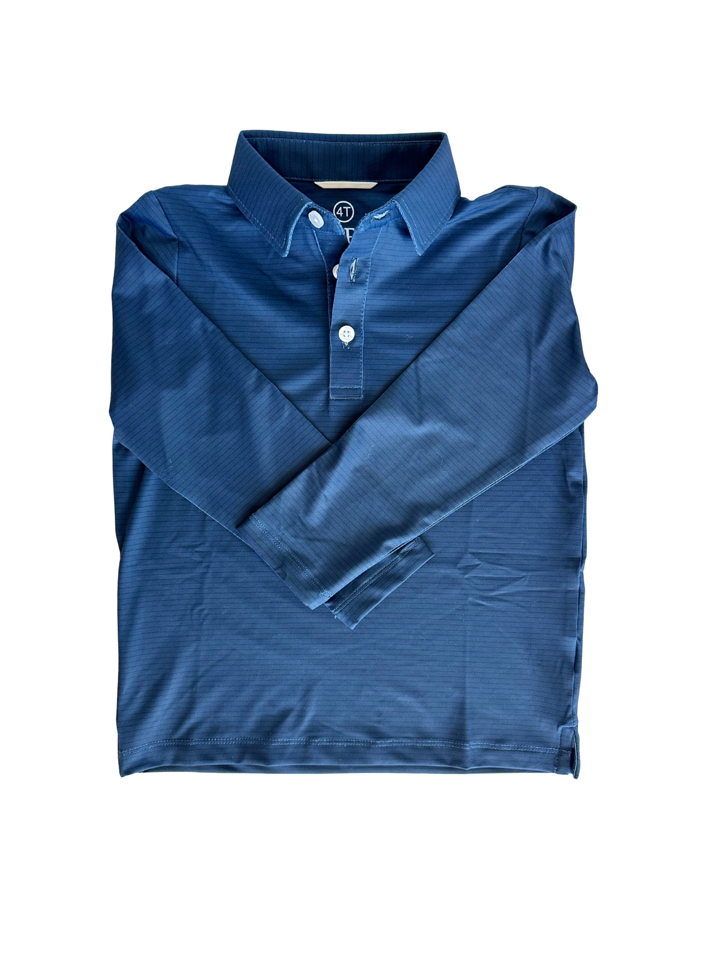 Performance Polo- Long Sleeve Navy Stripe Polo